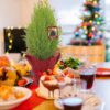lemon cypress tabletop tree in table display