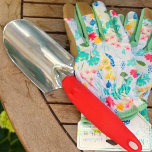 garden glove and shovel