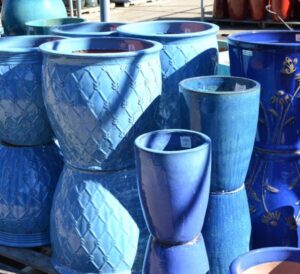 Large Blue Ceramic Pottery