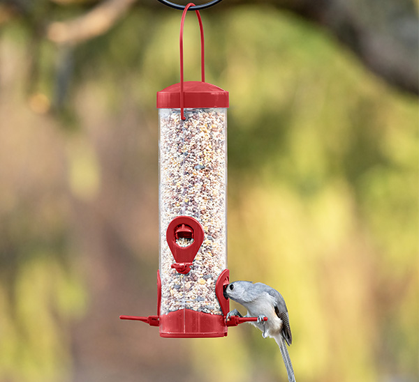 Perky-Pet® Red 2-In-1 Tube Bird Feeder