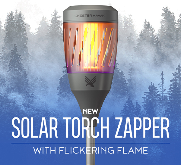 Skeeter Hawk Solar Tiki Zapper and Flickering Lantern
