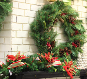 life-like wreath and garland arrangement