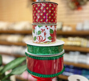 christmas ribbon in multiple patterns