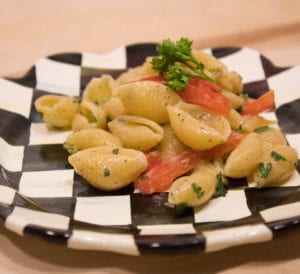 pasta shells with herbs