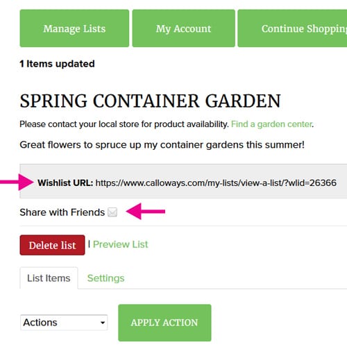 garden wishlist