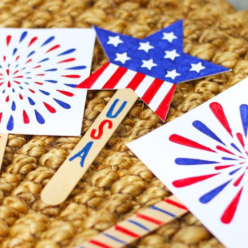 patriotic plant tags