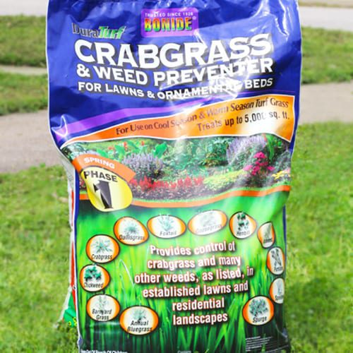 crabgrass weed preventer with dimension