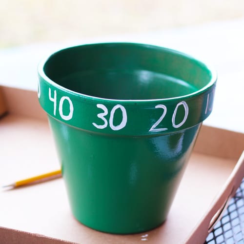 painted pottery with numbers