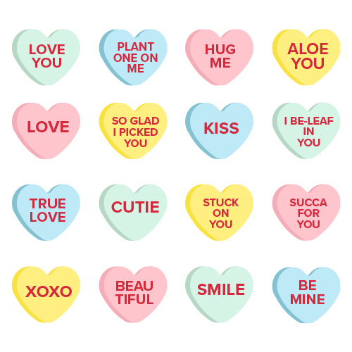 candy heart stickers