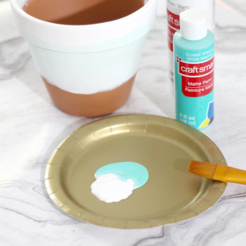 Third Layer of Paint on Terra Cotta Pots for Ombre Pottery Painting | Calloway’s Nursery
