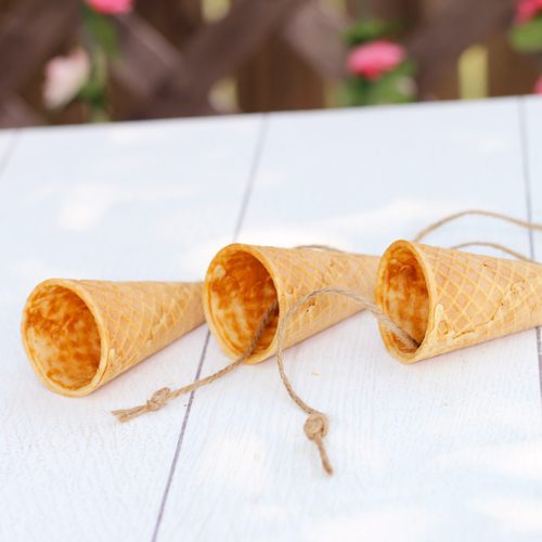 knot string through cone