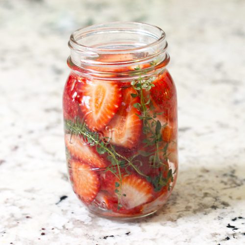 strawberry thyme infused water