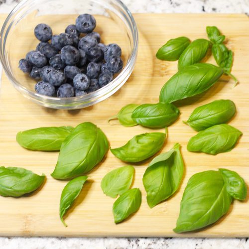 blueberries and basil