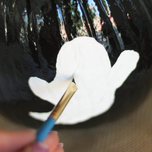 Painting White Ghost on Pumpkin for Halloween | Calloway's Nursery