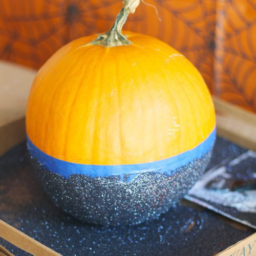 Painter's Tape on Pumpkin for Halloween Decoration | Calloway's Nursery