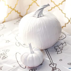 pumpkins with white spray paint