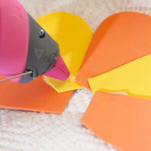 hot gluing feathers