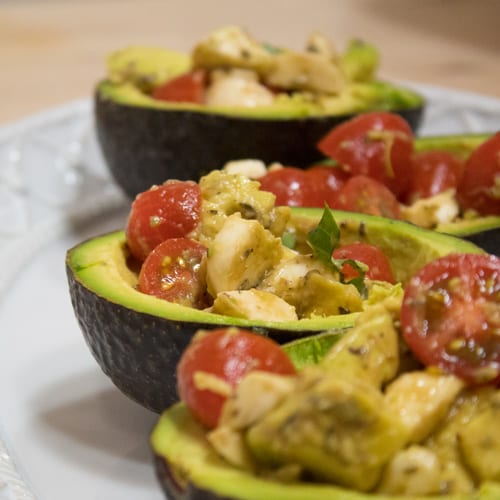 caprese stuffed avocado