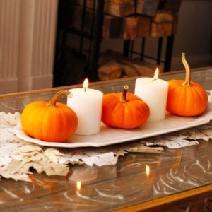 pumpkins with candles