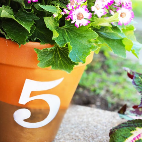 house number pottery