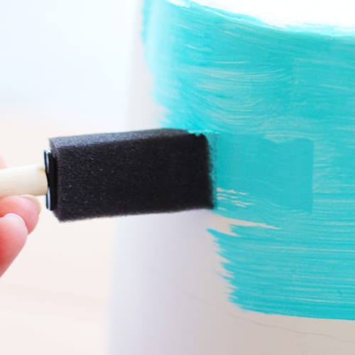paint pots with sponge brush