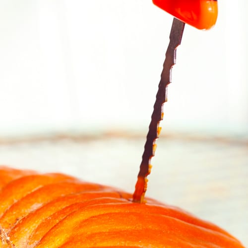 cutting pumpkins