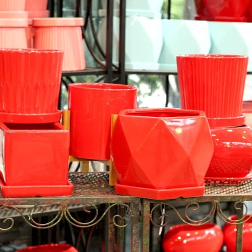 red pottery selection