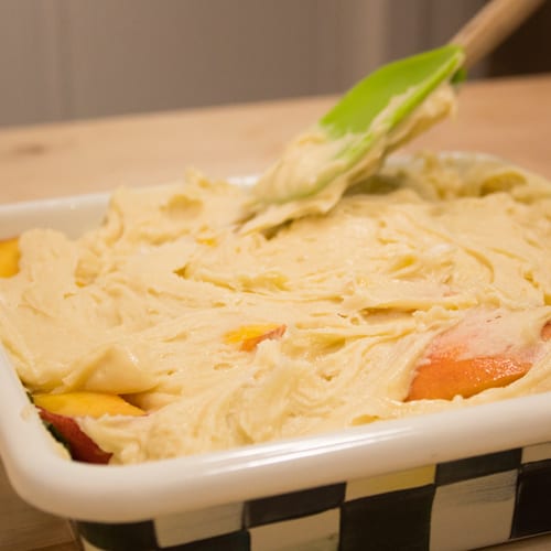 peach cobbler with basil