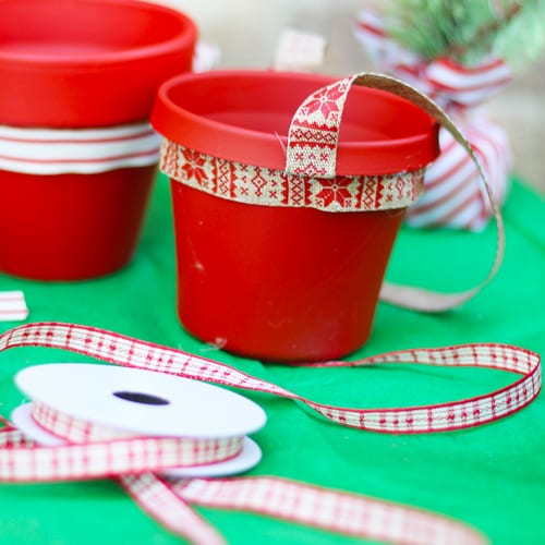 pottery with ribbon