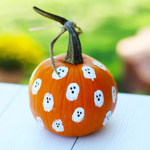 Ghost Thumbprint Pumpkin for Fall Decoration | Calloway’s Nursery 