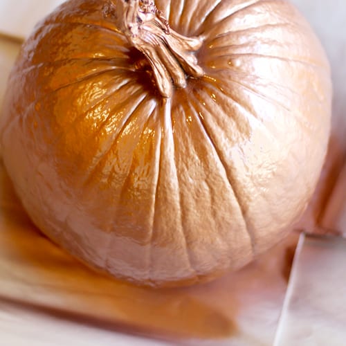 Pumpkin With Copper Spray Paint for Fall Pumpkin Decoration | Calloway’s Nursery 