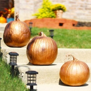 place copper pumpkins first