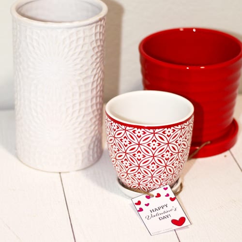 red and white pottery