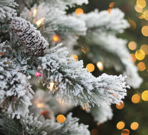 frosted life-like christmas tree