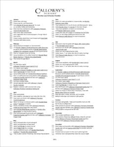 calloways monthly checklist